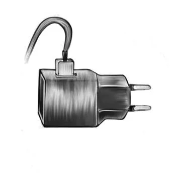 Vector hand drawn sketch adapter, power supply Stock Illustration