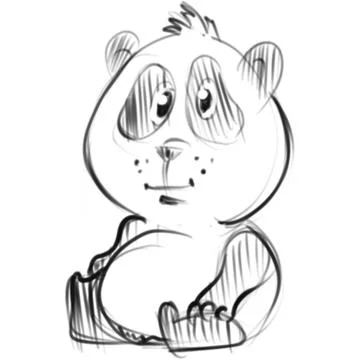 Vector hand drawn sketch of cute panda Stock Illustration