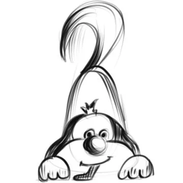 Vector hand drawn sketch of a dog that rejoices Stock Illustration