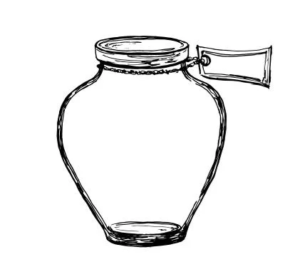 Vector hand drawn sketch jar with label. Illustration for design, print or Stock Illustration