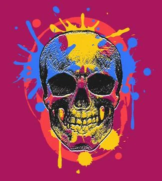 Vector hand drawn skull. Element for your design. Stock Illustration
