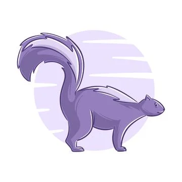 Vector hand drawn skunk cartoon character Stock-Illustration