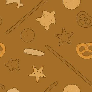 Vector hand drawn snack , pretzel  Illustration. Vintage style sketch Stock Illustration