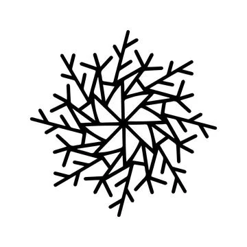 Vector hand drawn snowflake isolated on white background icon. Merry Christmas Stock Illustration