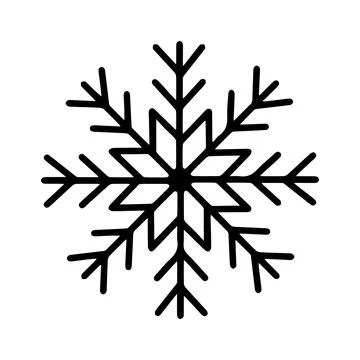 Vector hand drawn snowflake isolated on white background icon. Merry Christmas Stock Illustration