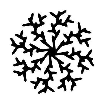 Vector hand drawn snowflake isolated on white background icon. Merry Christmas Stock Illustration