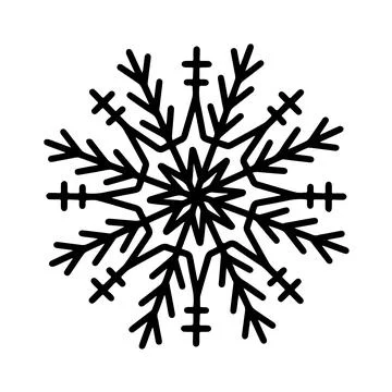 Vector hand drawn snowflake isolated on white background icon. Merry Christmas Stock Illustration