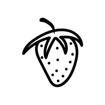 Vector hand drawn Strawberry outline doodle icon Stock Illustration