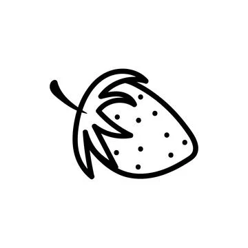 Vector hand drawn Strawberry outline doodle icon Stock Illustration