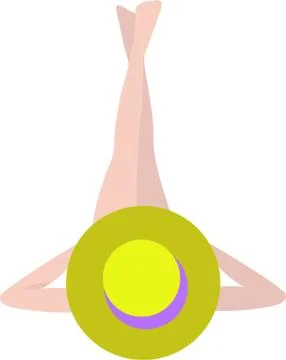 Vector hand-drawn summer bikini girl flat design illustration graphic resource Stock Illustration