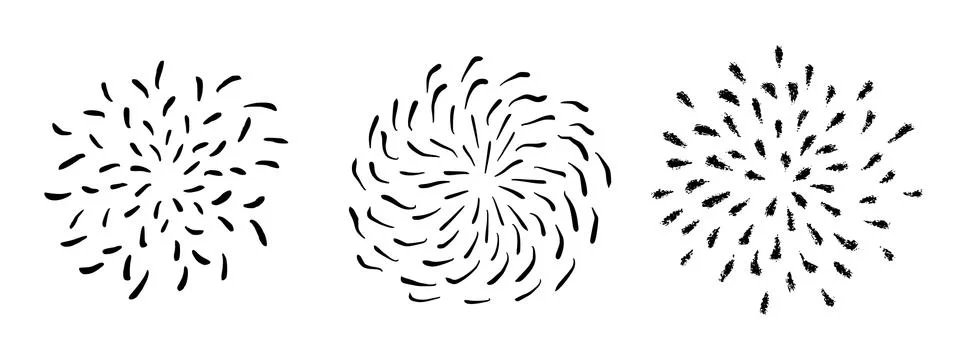 Vector Hand drawn Sun Rays. Doodle Sunburst Design Elements. Stock Illustration