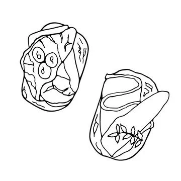 Vector hand-drawn tapas. Spanish cuisine dish. Design sketch element for menu Stock Illustration