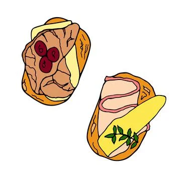 Vector hand-drawn tapas. Spanish cuisine dish. Design sketch element for menu Stock Illustration