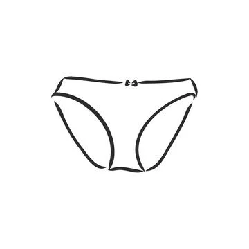 Vector hand drawn underpants outline doodle icon. Underpants sketch illustrat Stock Illustration