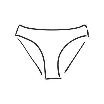 Vector hand drawn underpants outline doodle icon. Underpants sketch illustrat Stock Illustration