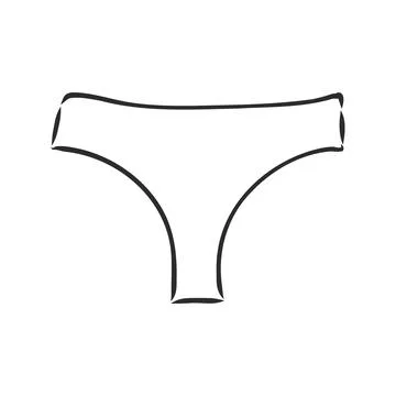 Vector hand drawn underpants outline doodle icon. Underpants sketch illustrat Stock Illustration