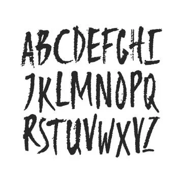 Vector Hand Drawn Uppercase Letters Stock Illustration