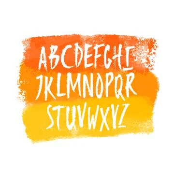 Vector Hand Drawn Uppercase Letters on Watercolor Background イラスト素材