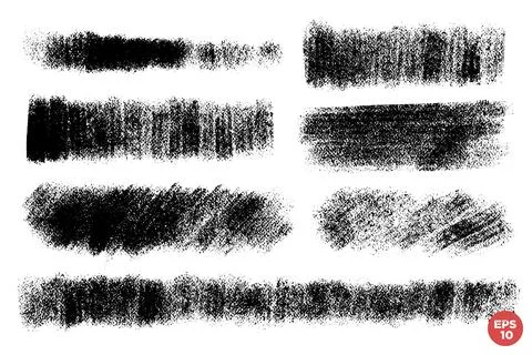 Vector hand drawn various artistic shapes for backdrops. Black color artistic Stock Illustration