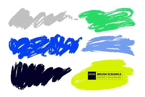 Vector hand drawn various artistic shapes for backdrops. Colorful artistic .. Stock Illustration