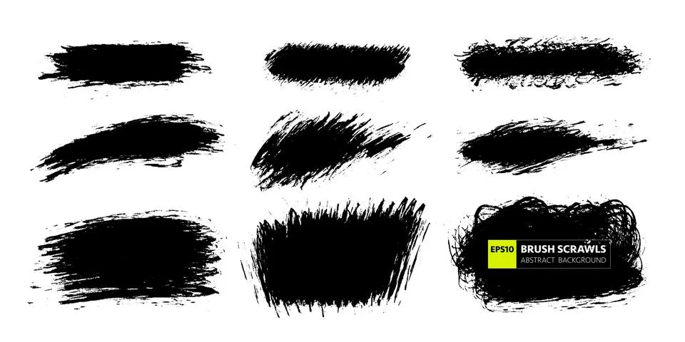 Vector hand drawn various artistic shapes for backdrops. Colorful artistic ha Stock Illustration