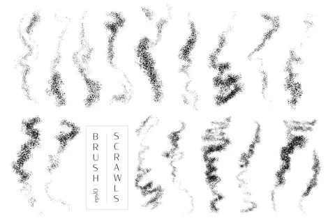 Vector hand drawn various artistic shapes for backdrops. Colorful artistic ha Stock Illustration