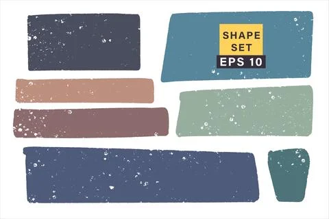 Vector hand drawn various geometric shapes set for backdrops. Colorful arti.. Stock Illustration