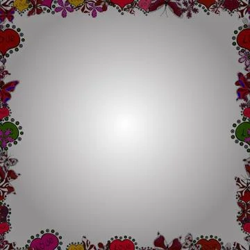 Vector. Hand drawn vector border frame doodles. Seamless pattern. Illustrazione stock