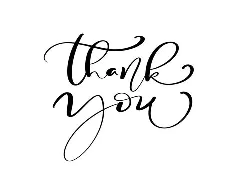 Vector hand drawn vintage text Thank you. Calligraphy lettering illustration for Stock Illustration