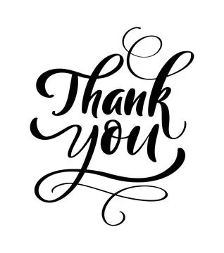 Vector hand drawn vintage text Thank you. Calligraphy lettering illustration for Illustrazione stock