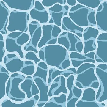 Vector hand drawn water lines seamless pattern print background. イラスト素材
