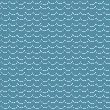 Vector hand drawn waves lines seamless pattern print background. イラスト素材