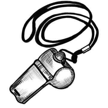 Vector hand drawn whistle illustration, doodle style Stock Illustration