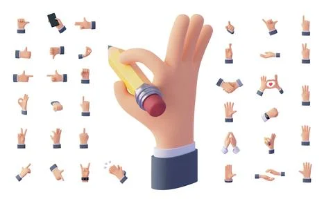 Vector hand gesture set Stock Illustration