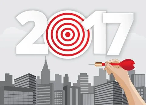 Vector hand holding dart aiming at the business target. イラスト素材
