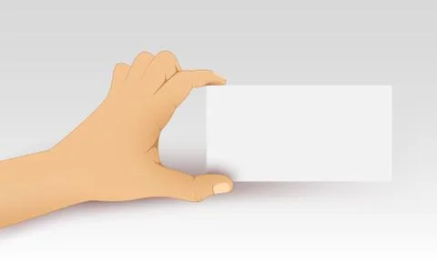 Vector hand holds a white blank card. イラスト素材