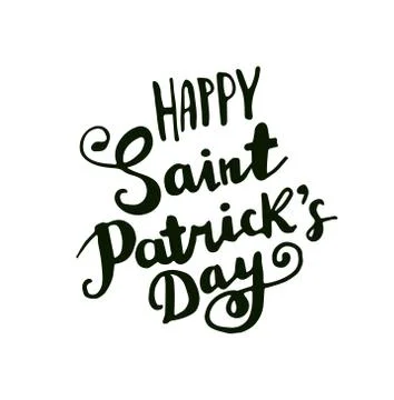 Vector hand lettering saint patrick s day greetings text Stock Illustration