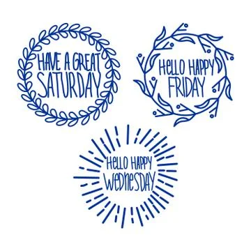 Vector hand lettering set of the days of the week Stock-Illustration