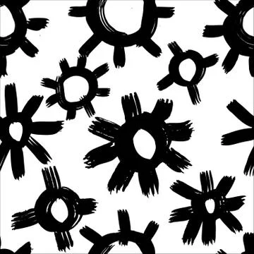 Vector hand-painted ink illustration with brush strokes Illustrazione stock