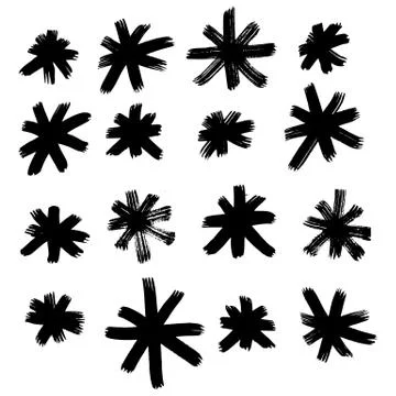 Vector hand-painted ink illustration with brush strokes Illustrazione stock