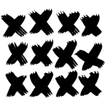 Vector hand-painted ink illustration with brush strokes Stock Illustration