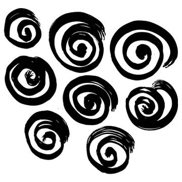 Vector hand-painted ink illustration with brush strokes Stock Illustration