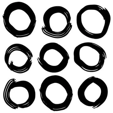 Vector hand-painted ink illustration with brush strokes Stock Illustration