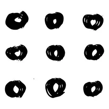 Vector hand-painted ink illustration with brush strokes Stock Illustration
