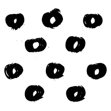 Vector hand-painted ink illustration with brush strokes Stock Illustration