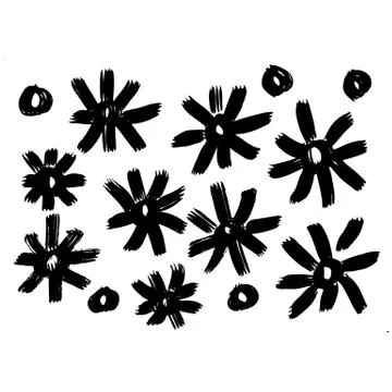 Vector hand-painted ink illustration with brush strokes Stock Illustration