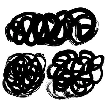 Vector hand-painted ink illustration with brush strokes Stock Illustration