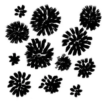 Vector hand-painted ink illustration with brush strokes Stock Illustration