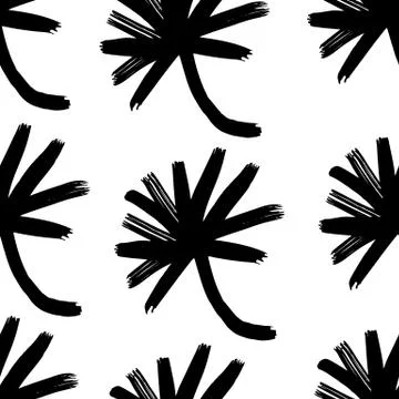 Vector hand-painted ink illustration with brush strokes Illustrazione stock