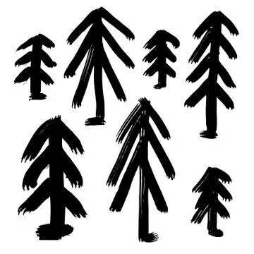 Vector hand-painted ink illustration with brush strokes Stock Illustration